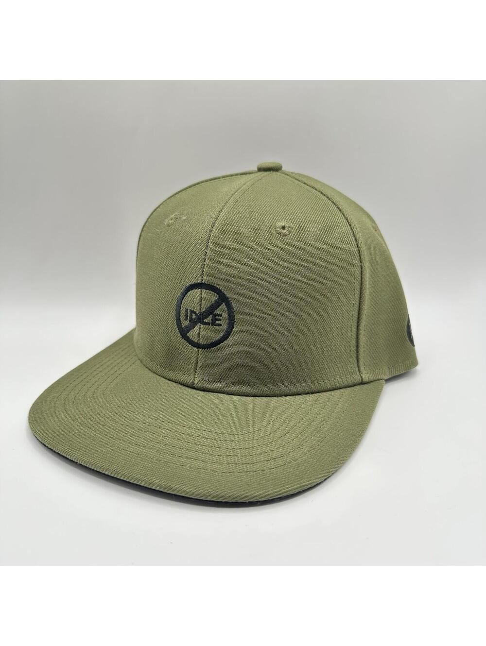 Mammoth Headwear No Idle Olive Green Snapback Hat One Size Fits Big